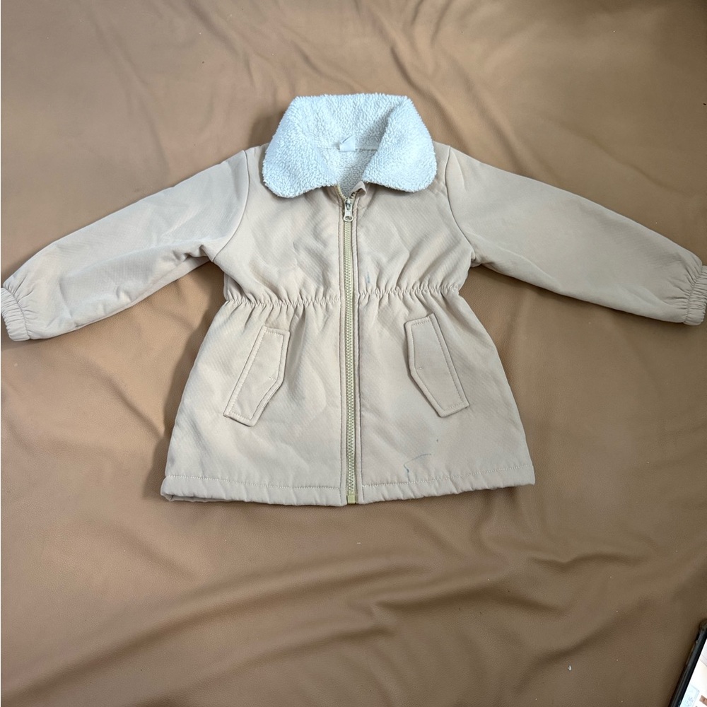 SHEIN Tan Jacket with White Collar